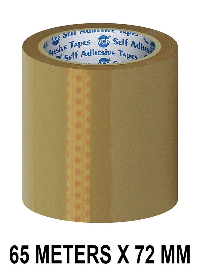 VCR Self Adhesive Brown Cello Tape - 65 Meters in Length - 72mm / 3" Width - 1 Roll Per Pack - BOPP Industrial Packaging Tape for E-Commerce Box Packing, Office and Home use - Image 2